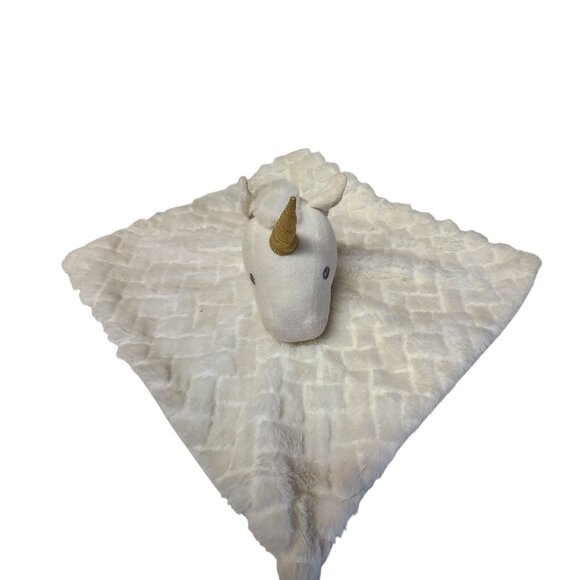 UGG Unicorn Security Blanket Lovey Plush White Faux Fur - Picture 1 of 3